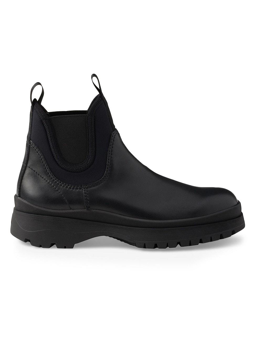 Prada Mens Leather And Stretch Fabric Brixxen Boots Product Image