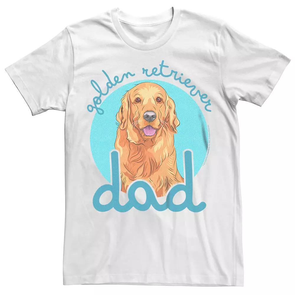 Men's Golden Retriever Dad Dog Lover Graphic Tee, Size: Small, White Product Image