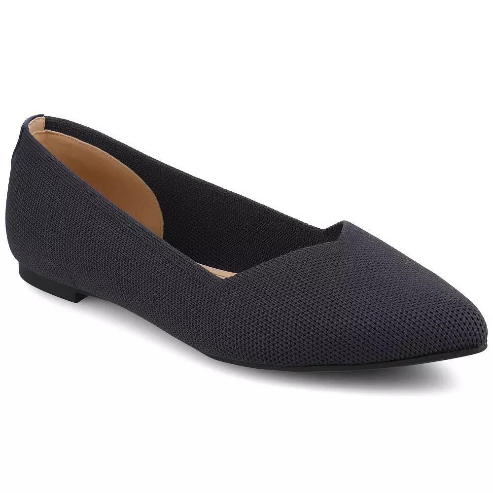 Journee Minnah Knit Slip-On Pointed-Toe Women's Dress Flats, Size: 7.5, Red Product Image