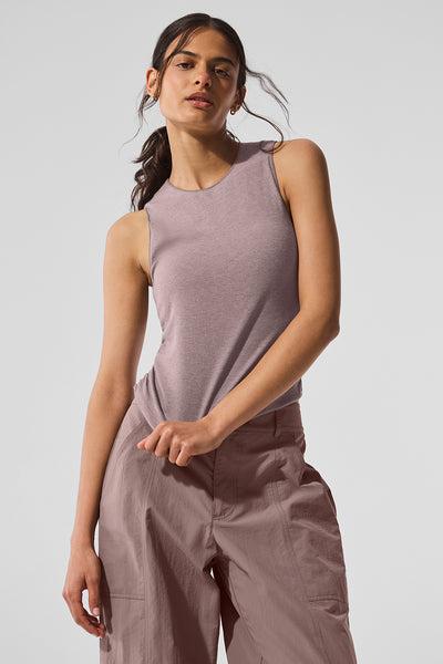 Ribbed En Pointe Tank - Mushroom Heather Product Image