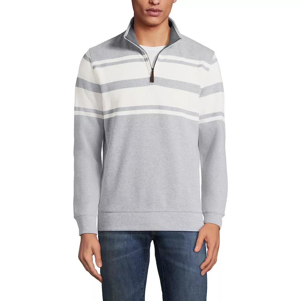 Men's Lands' End Bedford Regular-Fit Ribbed Quarter-Zip Pullover Sweater, Size: Large, Rain Blue Blue Product Image