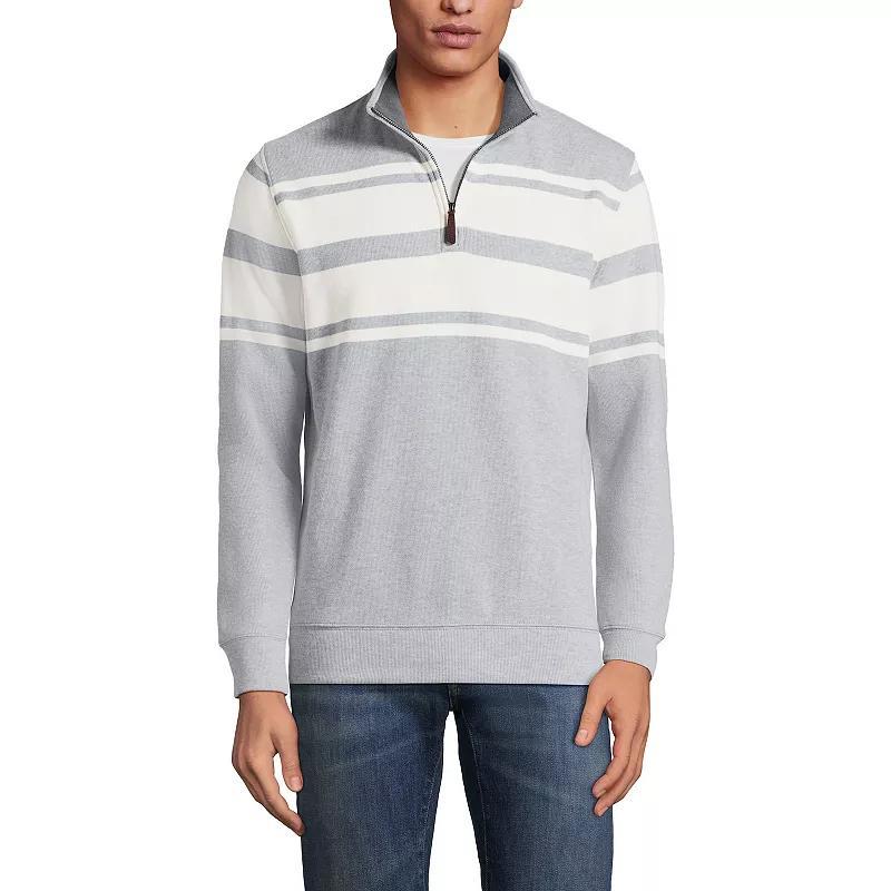 Men's Lands' End Bedford Regular-Fit Ribbed Quarter-Zip Pullover Sweater, Size: Large, Rain Blue Blue Product Image