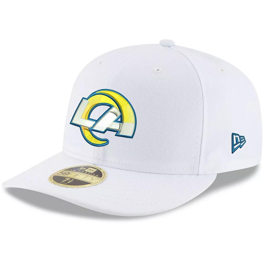 Men's New Era White Los Angeles Rams Team Logo Omaha Low Profile 59FIFTY Fitted Hat, Size: 7 7/8 Product Image