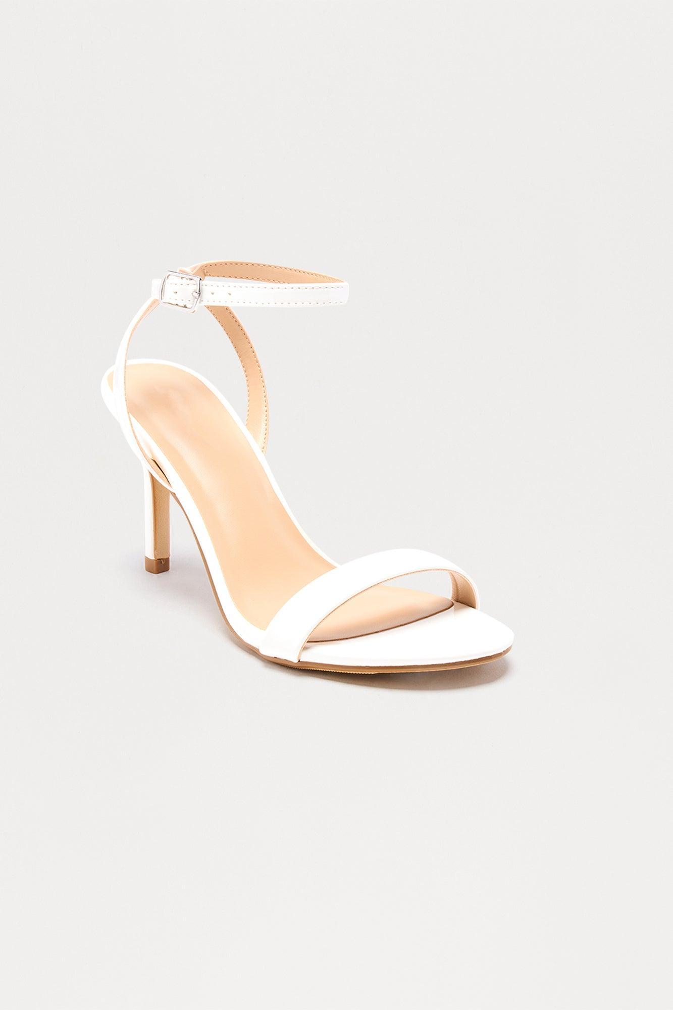 Majorie Faux Patent Heels - White Product Image