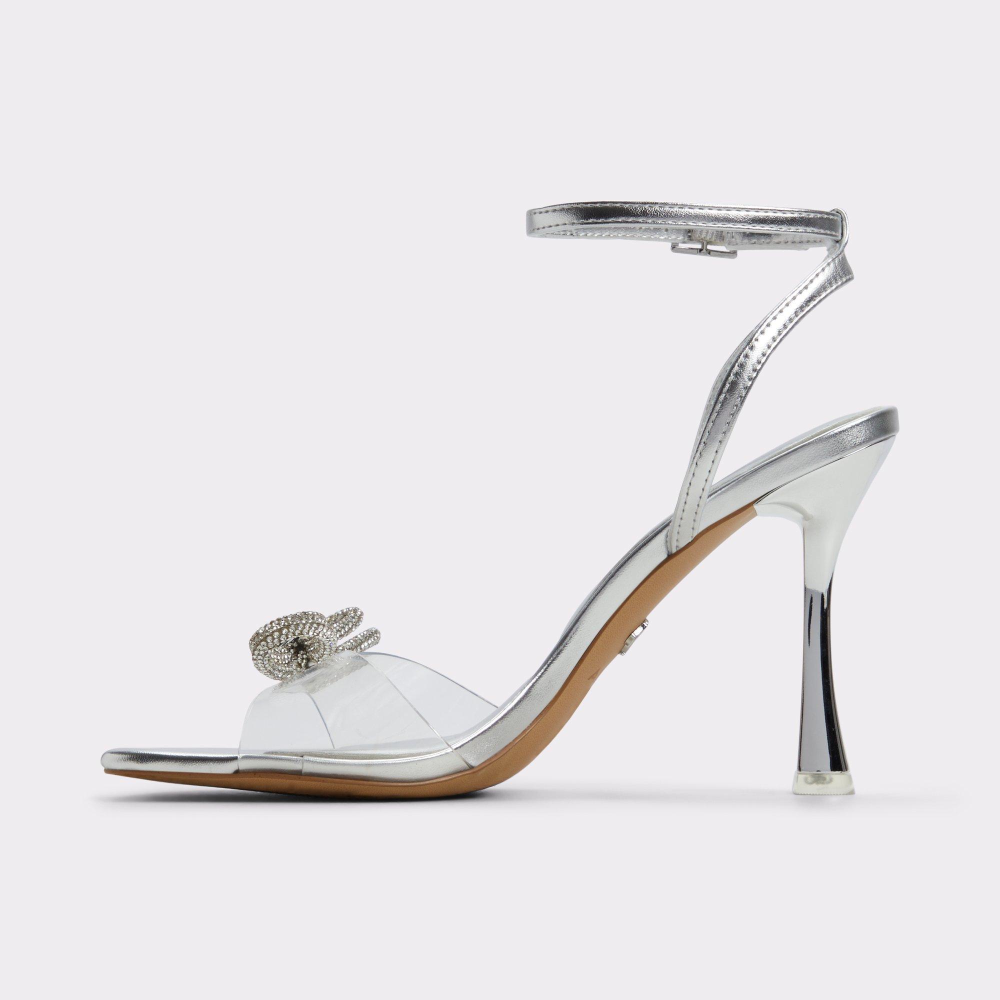 ALDO Ozley - Women's Strappy Heel - Silver, Size 7 Product Image
