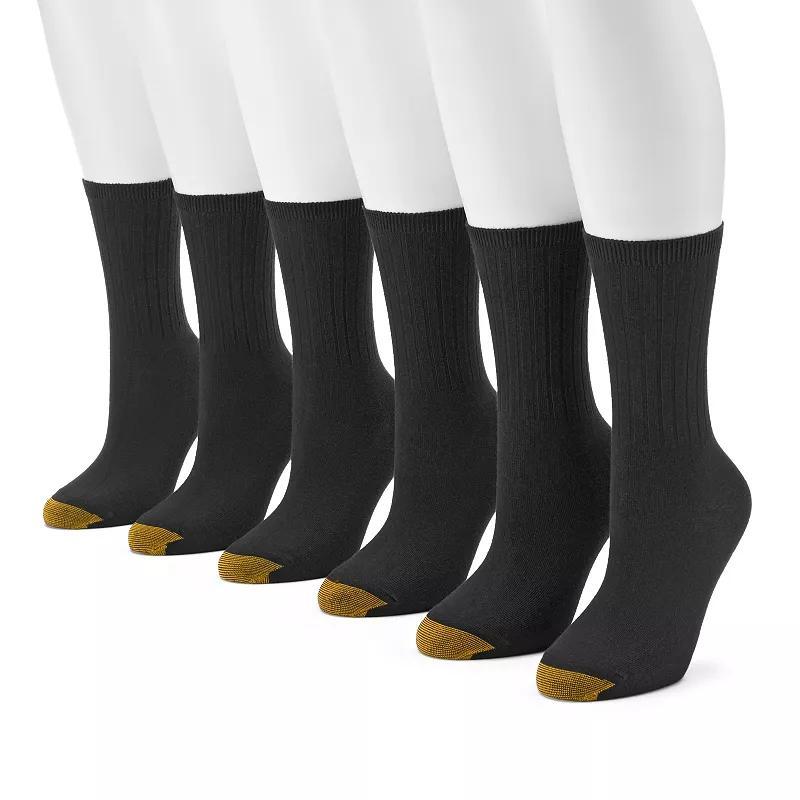 Women's GOLDTOE ® 6-pack Ribbed Crew Socks, Size: 9-11, Green Product Image