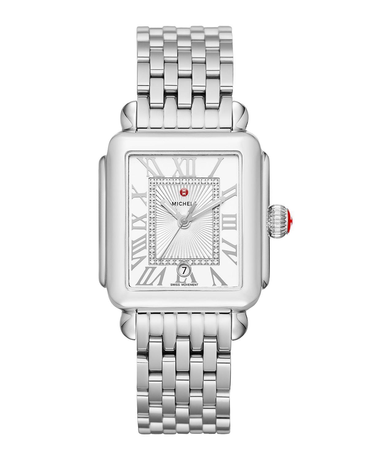 Deco Madison Diamond-Dial Watch, Silver Product Image