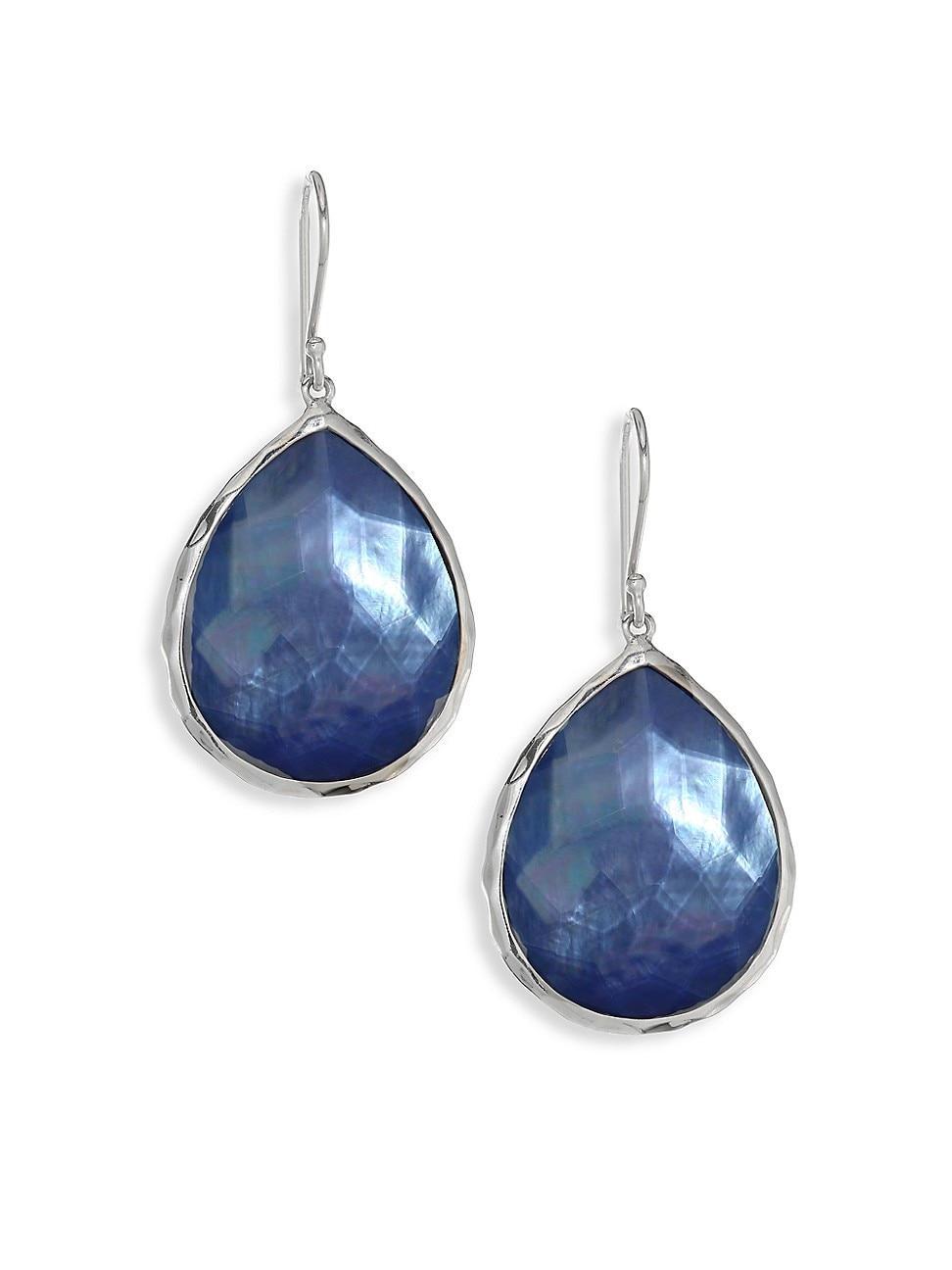 Womens Rock Candy Large Sterling Silver & Triplet Teardrop Earrings Product Image