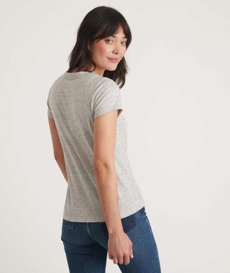 Scoop Neck Tee in Ash Neps Product Image