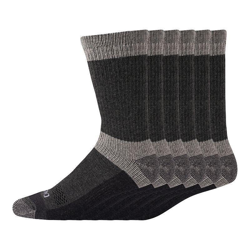 Dickies Men's 6pk Dri-Tech Max Cushion Crew Socks 6-12: Midweight, Tagless, Solid Pattern Product Image