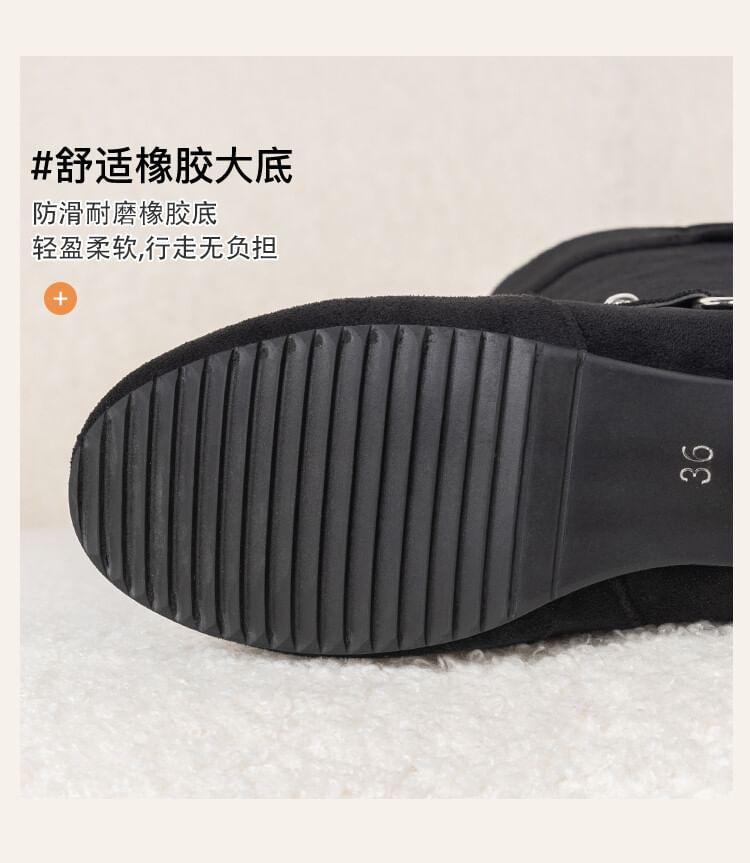 Hidden Wedge Plain Studded Zip-Up Short Boots Product Image