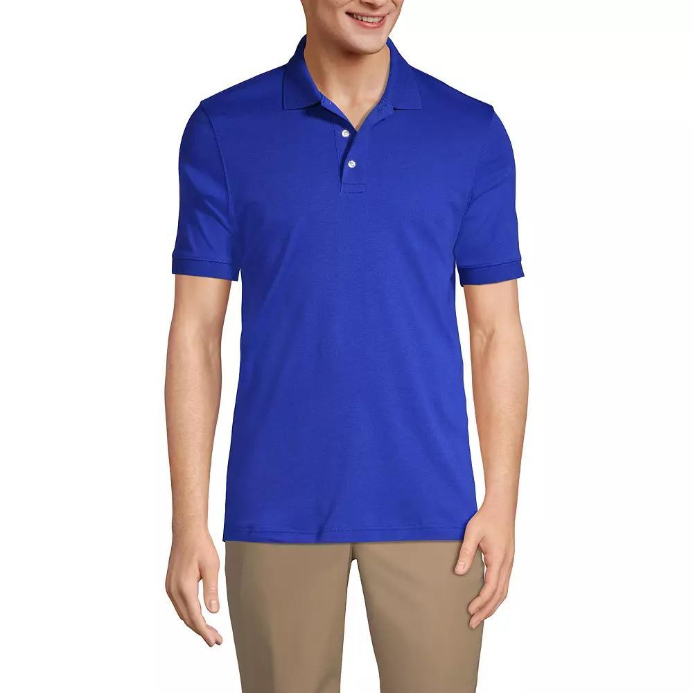 Men's Lands' End Short Sleeve Interlock Polo Shirt, Size: Small, Green Product Image