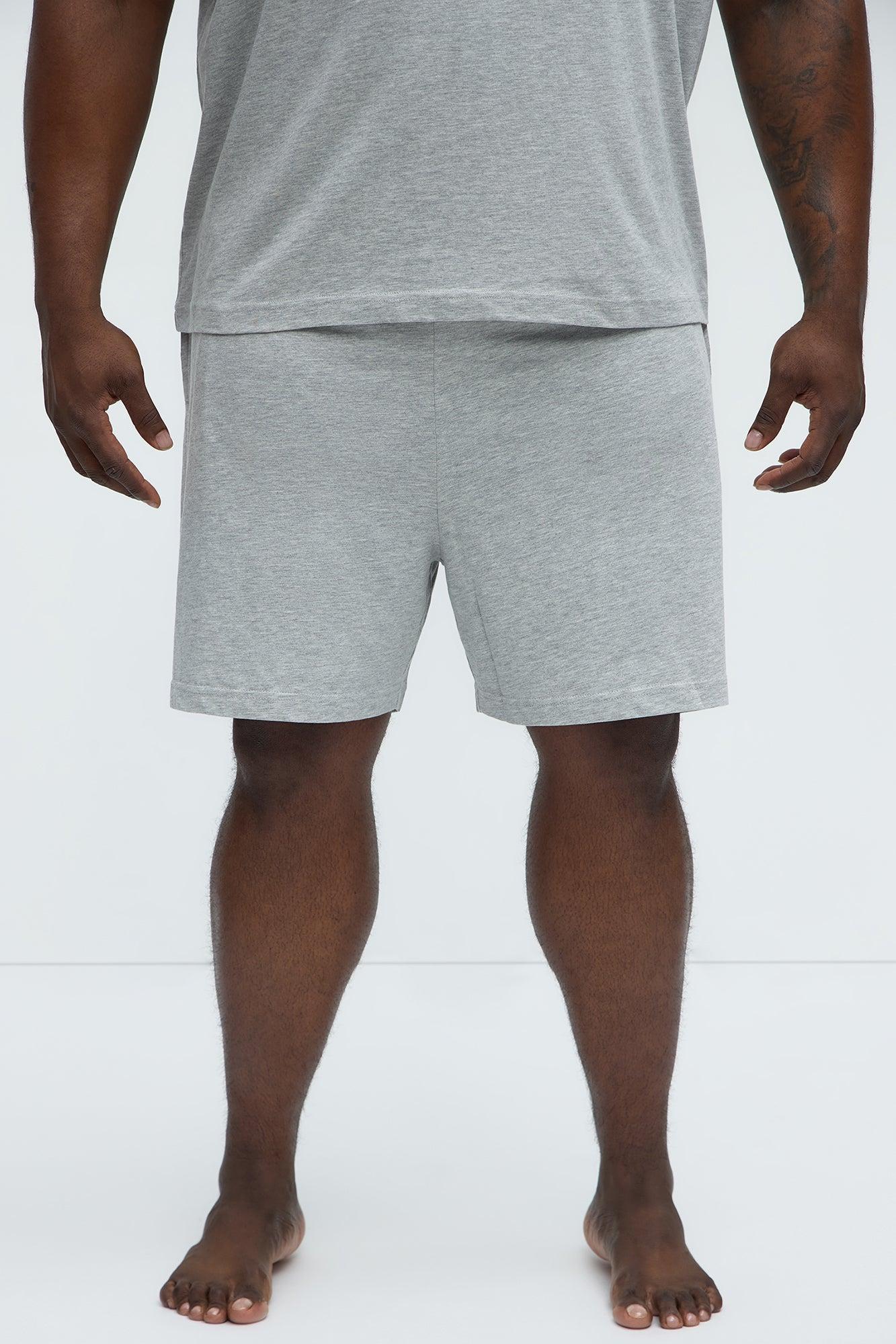 Essential Cotton Lounge Shorts - Heather Grey Product Image
