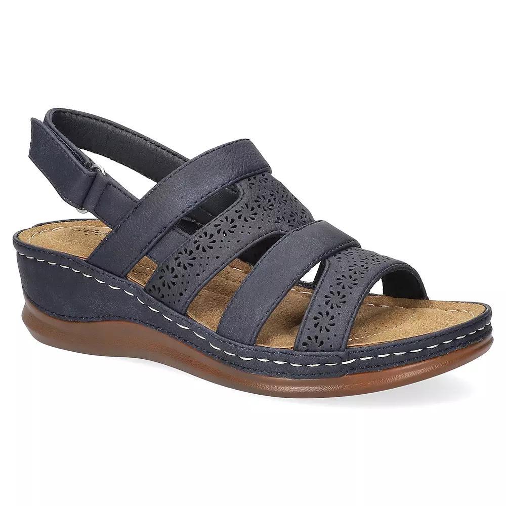 Easy Street Alexi Slingback Women's Wedge Sandals, Size: 8 XW, Blue Product Image