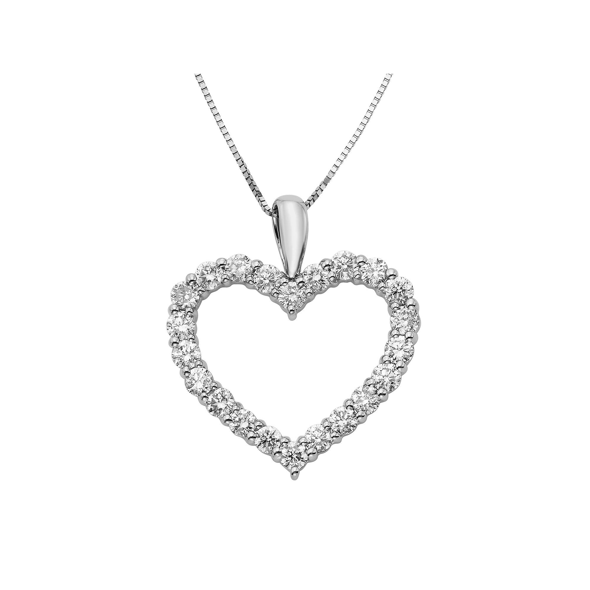 The Regal Collection 1 Carat T.W. IGL Certified Diamond 14k Gold Heart Pendant Necklace, Women's, Size: 18", White Product Image
