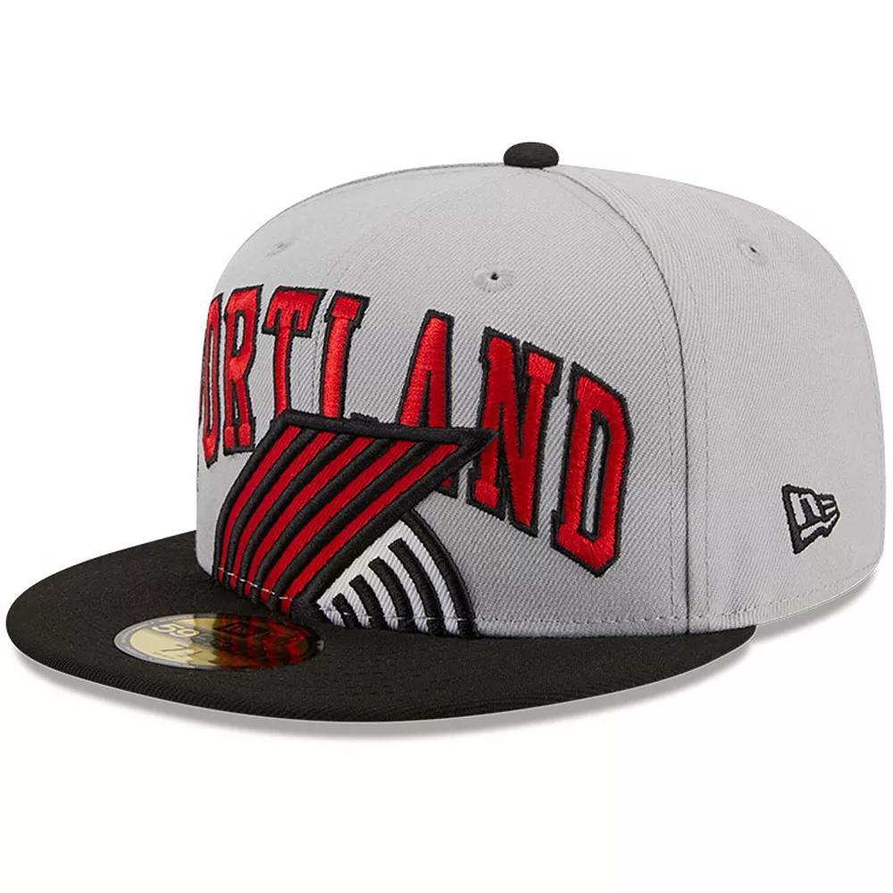 Men's New Era Gray/Black Portland Trail Blazers Tip-Off Two-Tone 59FIFTY Fitted Hat, Size: 7, Grey Product Image