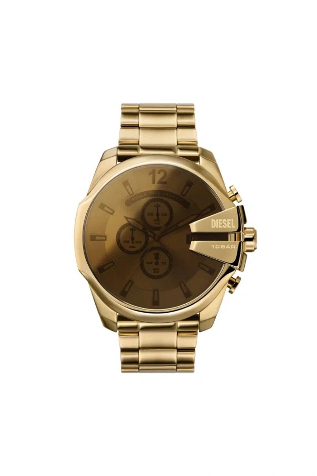 DIESEL Mega Chief Chronograph Gold-tone Stainless Steel Watch In Oro Product Image