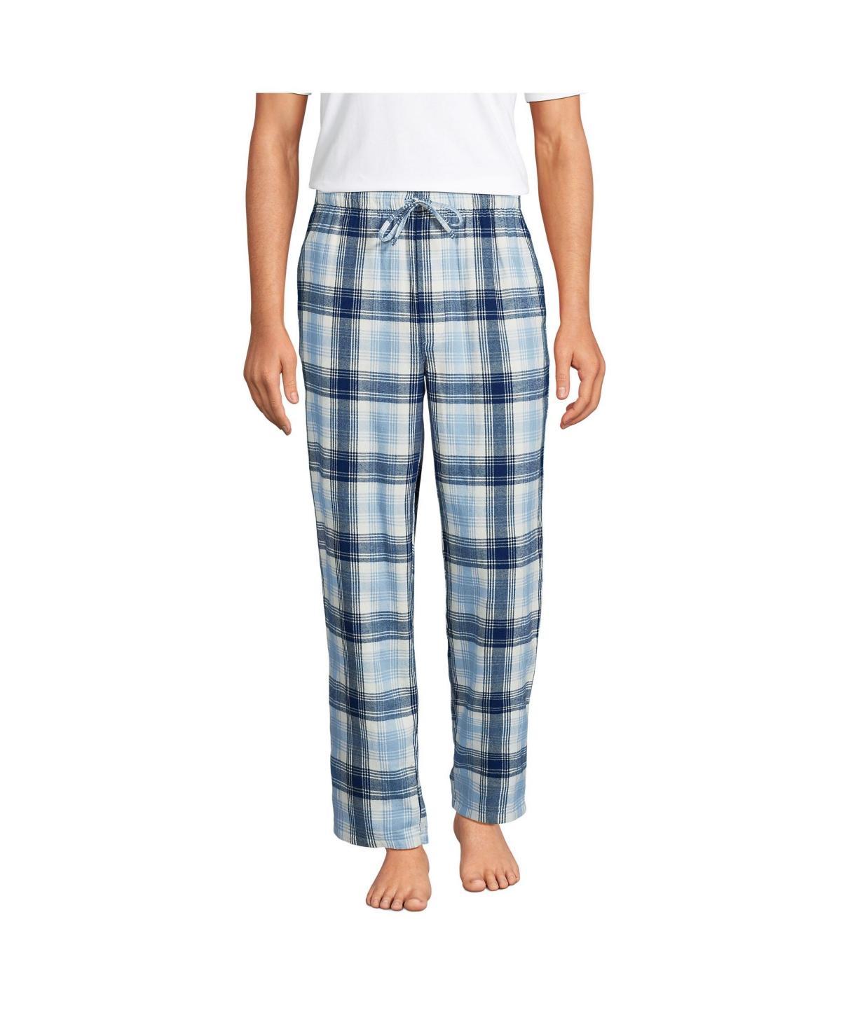 Men's Lands' End Flannel Pajama Sleep Pants, Size: Small, Deep  Blue Product Image