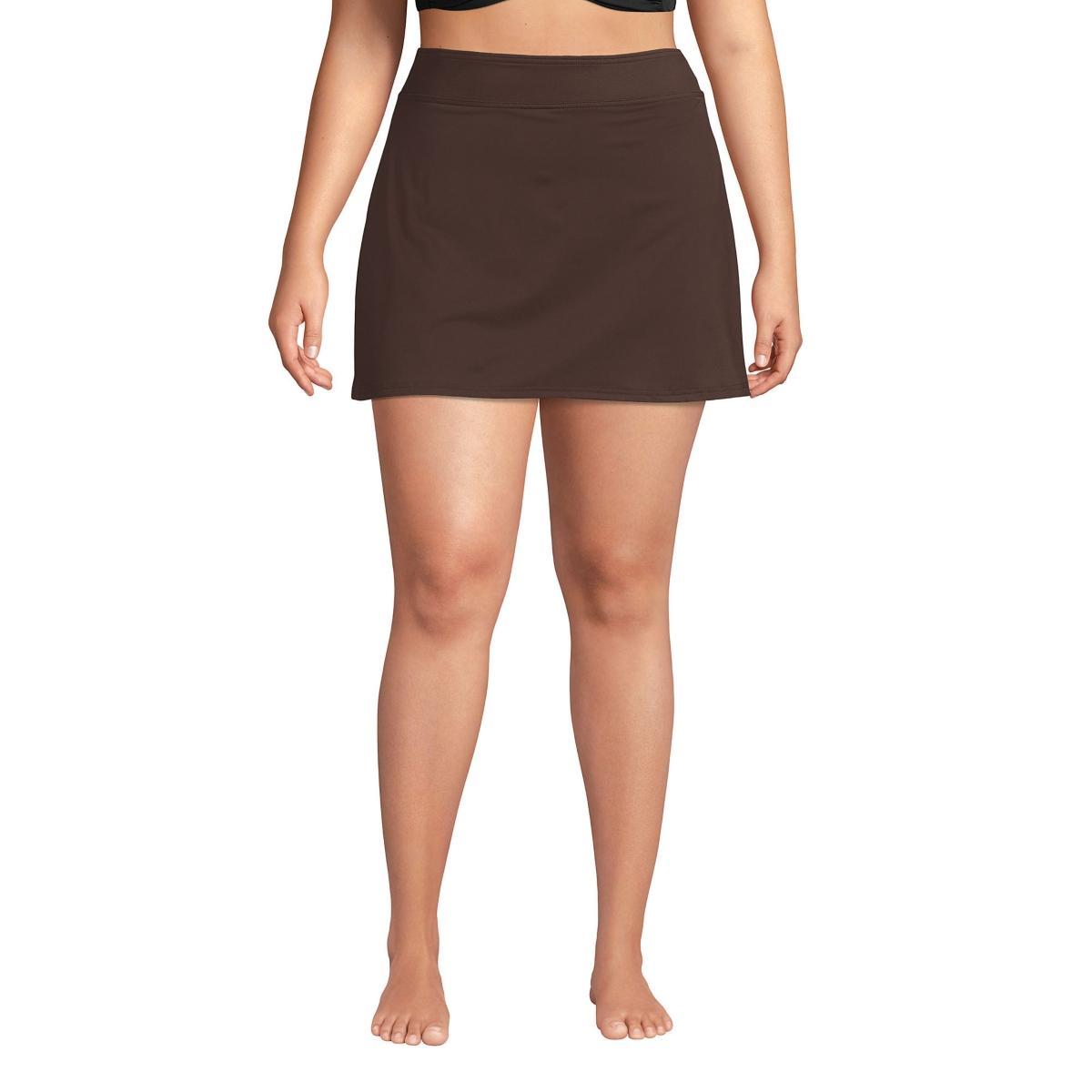 Plus Size Lands End UPF 50 Tummy Slimmer Swim Skirt, Womens Fresh Green Product Image