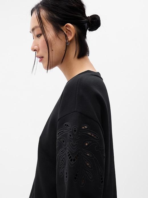 VintageSoft Eyelet-Sleeve Sweatshirt Product Image