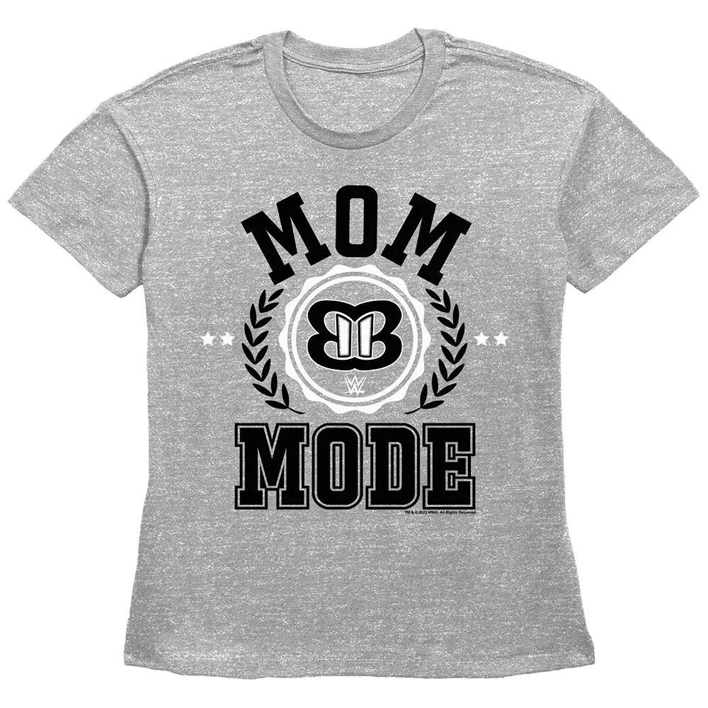 Women's WWE Mom Mode Basic Fit Graphic Tee, Size: Small, Grey Gray Product Image