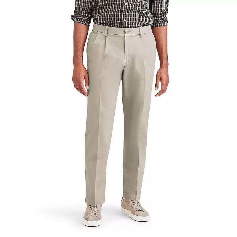 Big & Tall Dockers® Signature Iron Free Stain Defender Classic Fit Pleated Pants, Men's, Size: 44X30, Blue Blazer Product Image