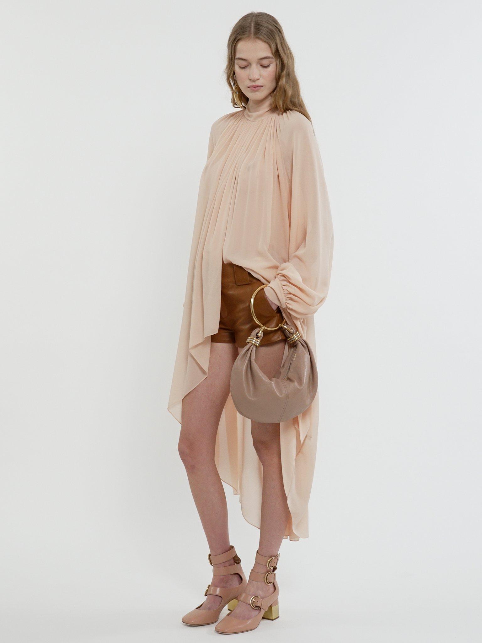 Small Bracelet hobo bag in grained leather Product Image