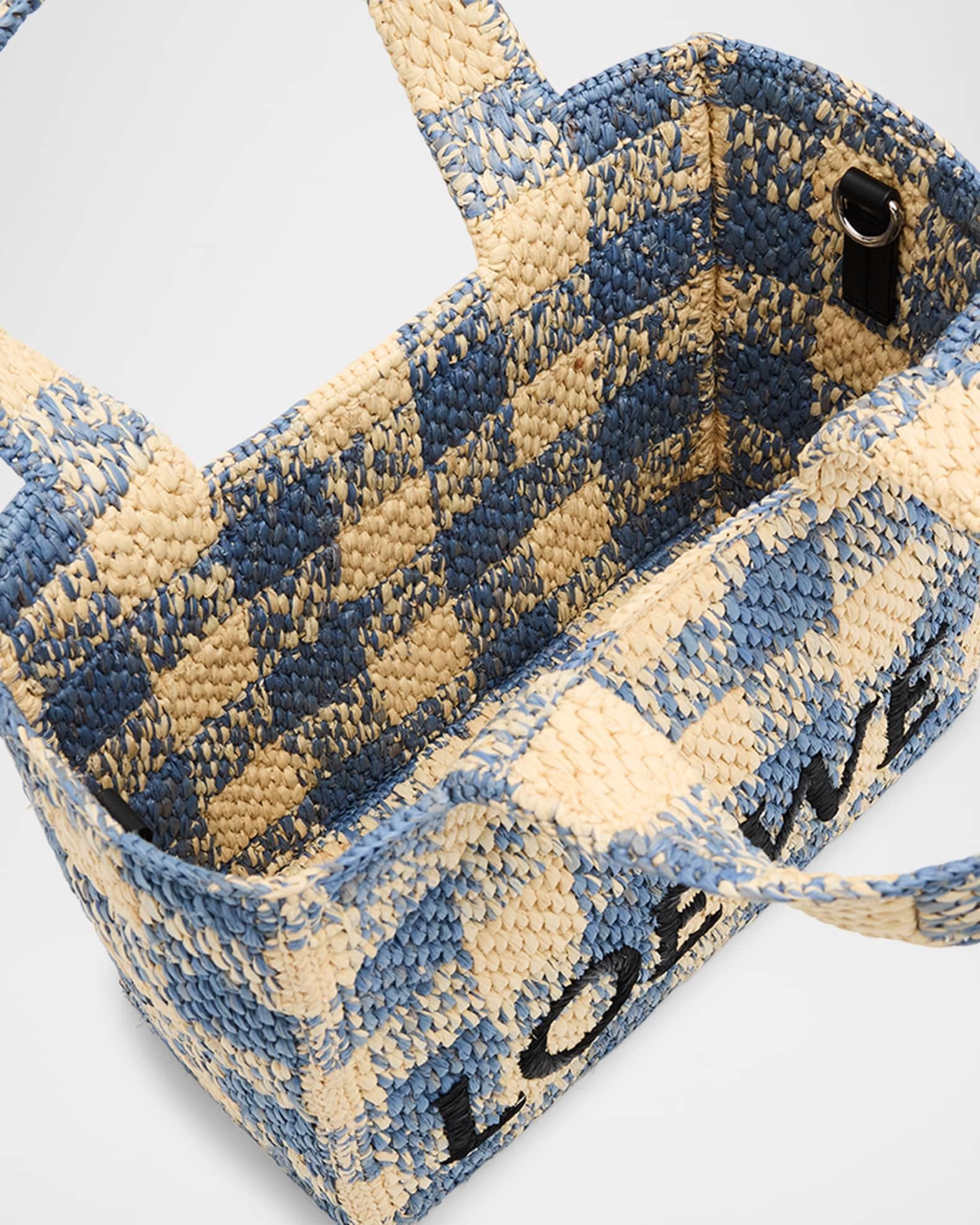 x Paula’s Ibiza Small Tote Bag in Gingham Raffia Product Image