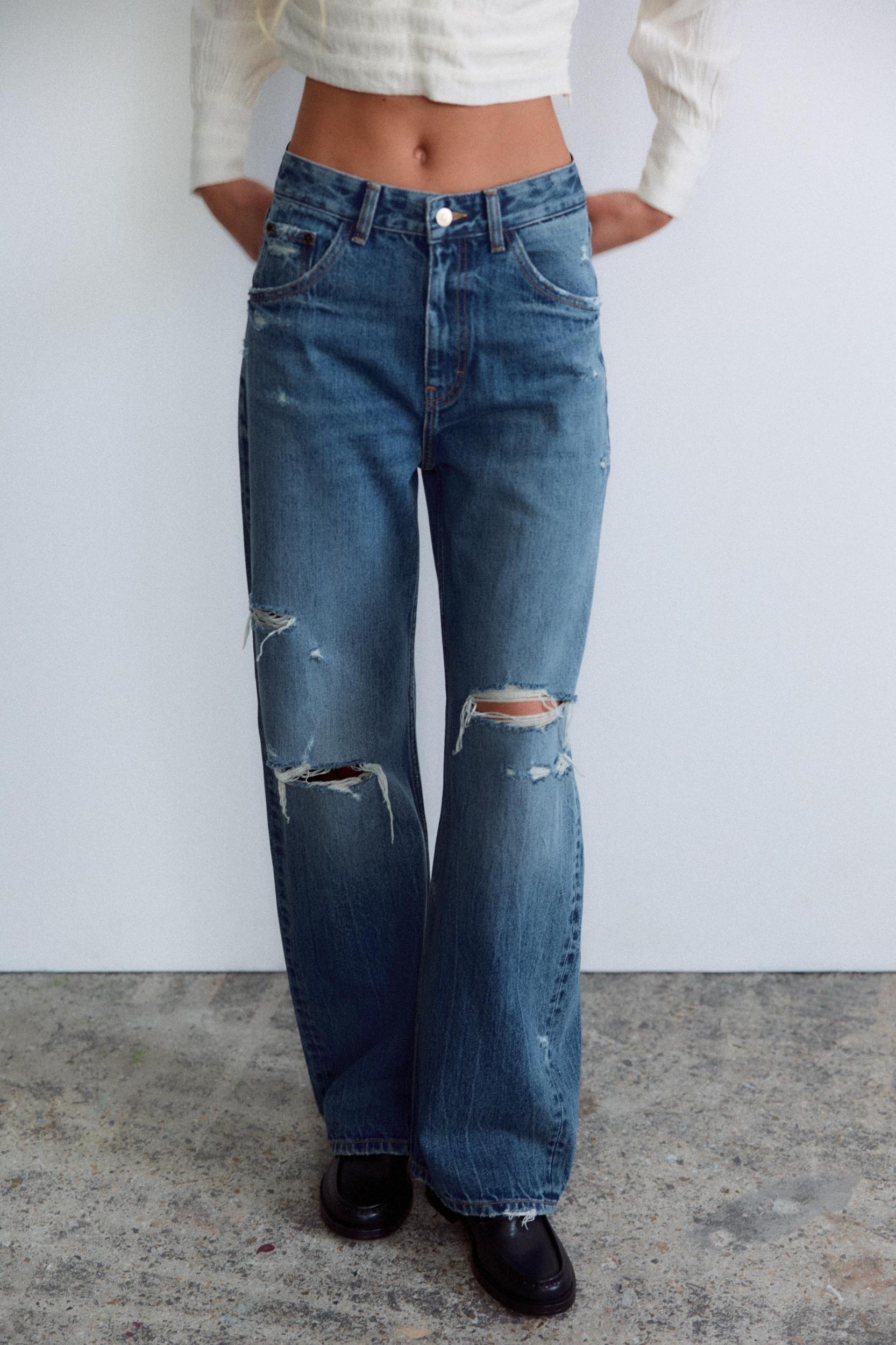 TRF CURVED HIGH-WAISTED JEANS Product Image