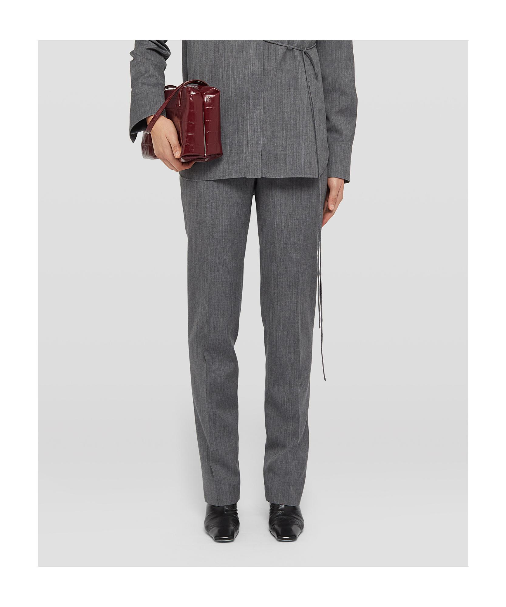 JIL SANDER Gray Wool Trousers In Volcanic Glass Product Image