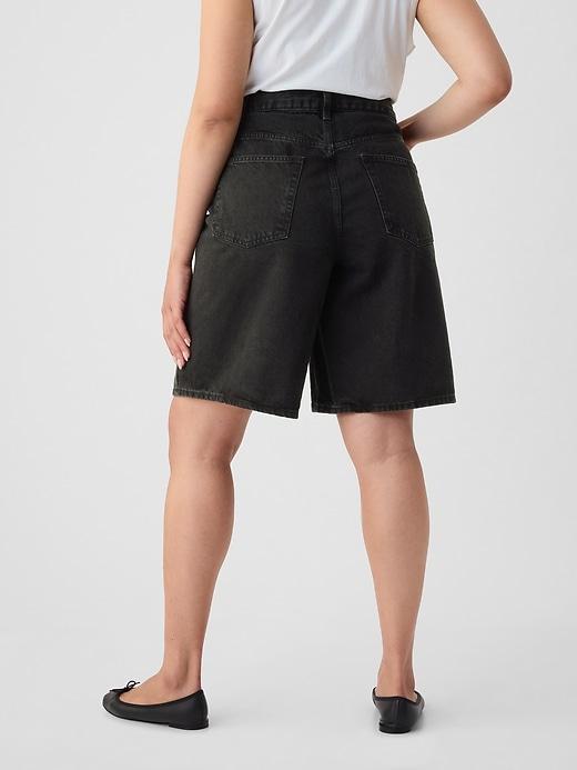 11.5" Mid Rise Longline Denim Shorts Product Image
