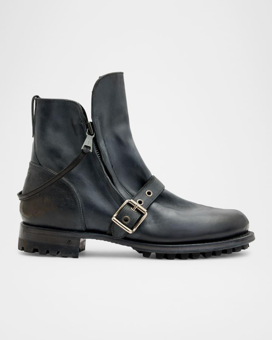 Mens Moto Shearling Double-Zip Leather Boots Product Image