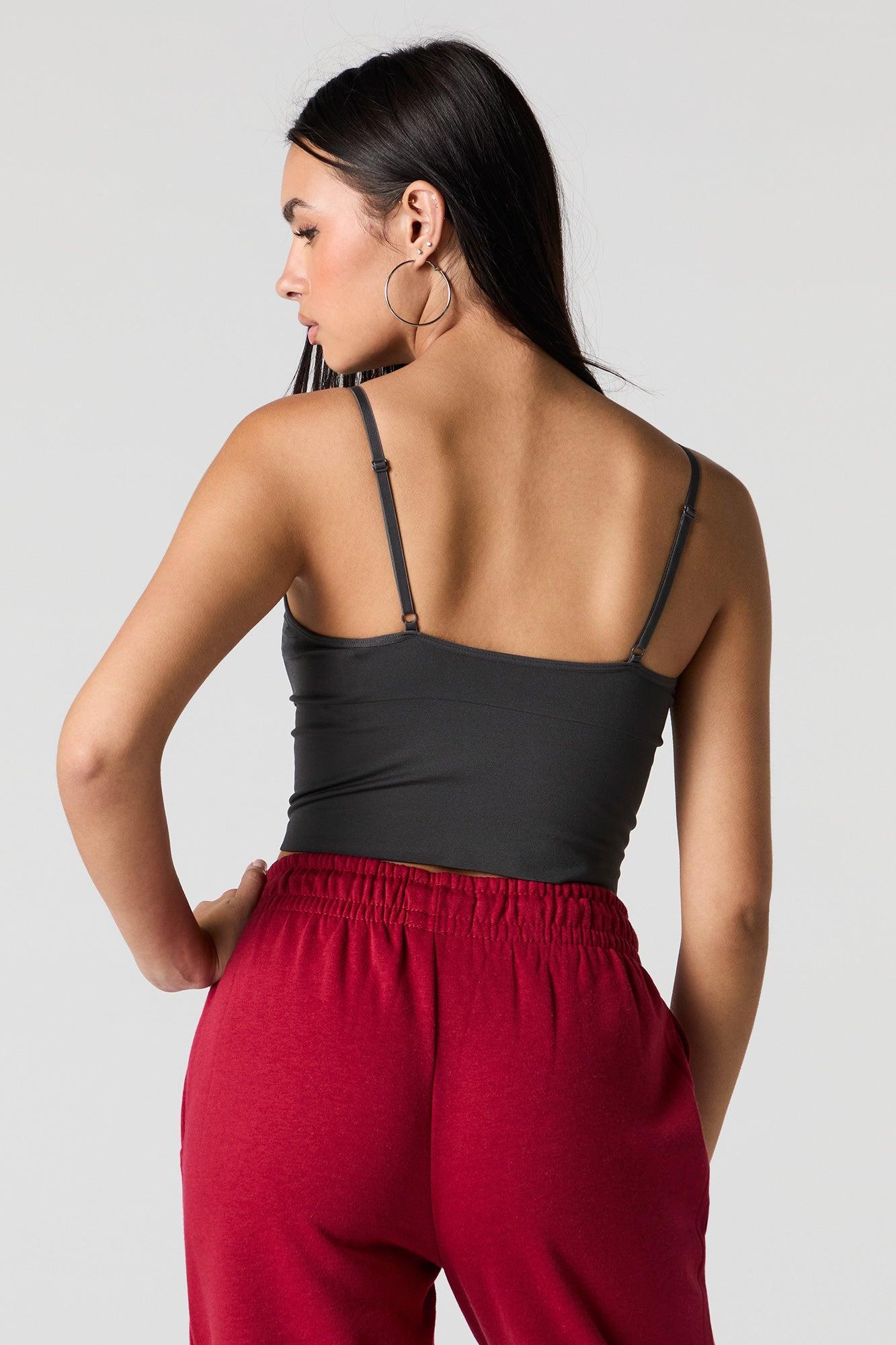 Seamless V-Neck Cami with Built-In Bra Cups Female Product Image