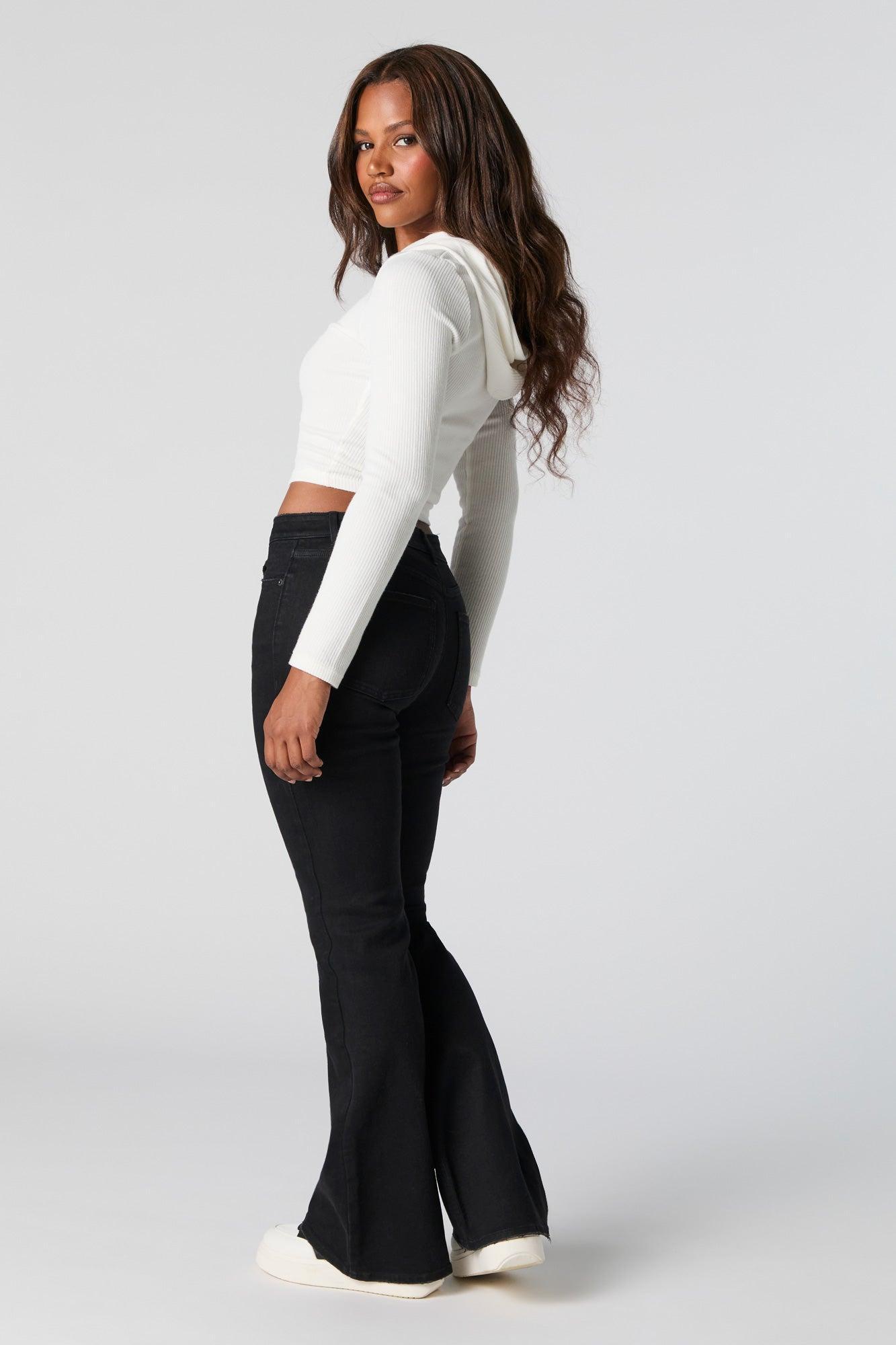 Austin Black Wash High Rise Flare Jean Female Product Image