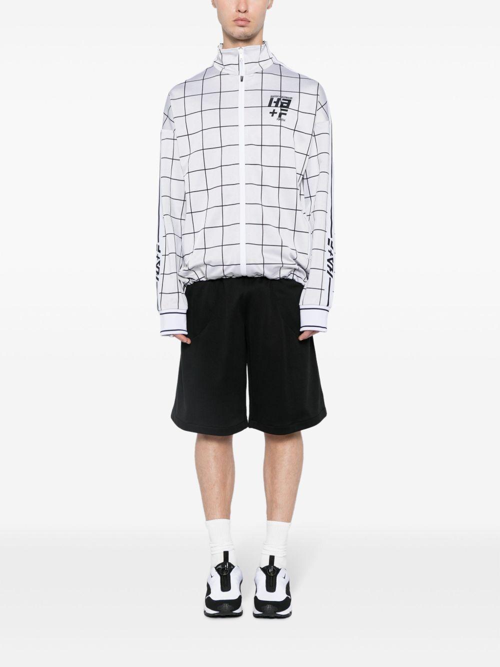 logo-print checked jacket Product Image