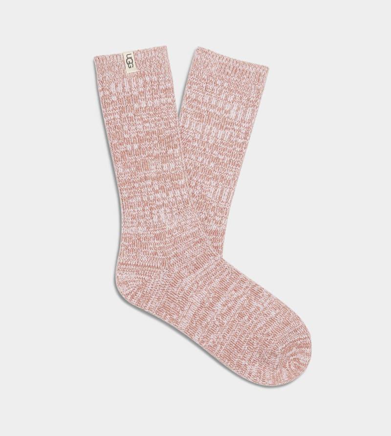 UGG Womens Rib Knit Slouchy Crew Sock Polyester Blend/Recycled Materials Socks in Grey/ Product Image