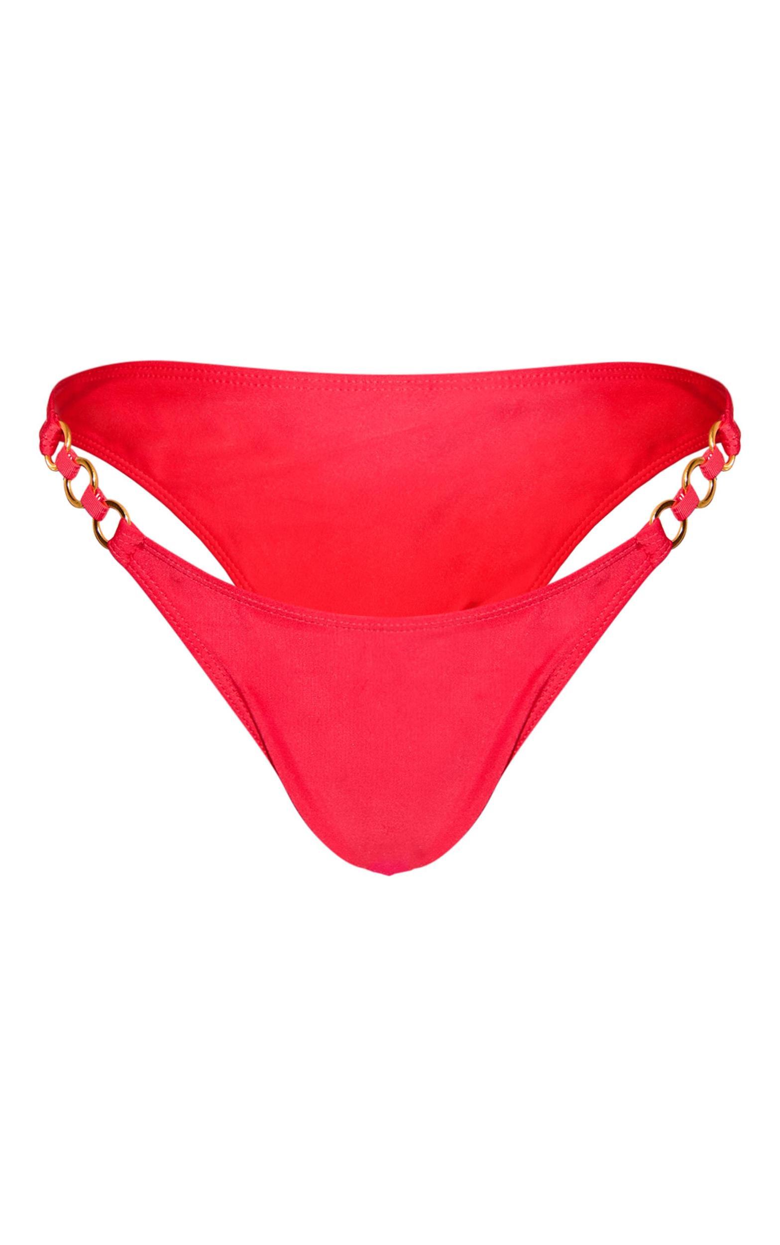 Red O Ring Detail Bikini Bottoms Product Image