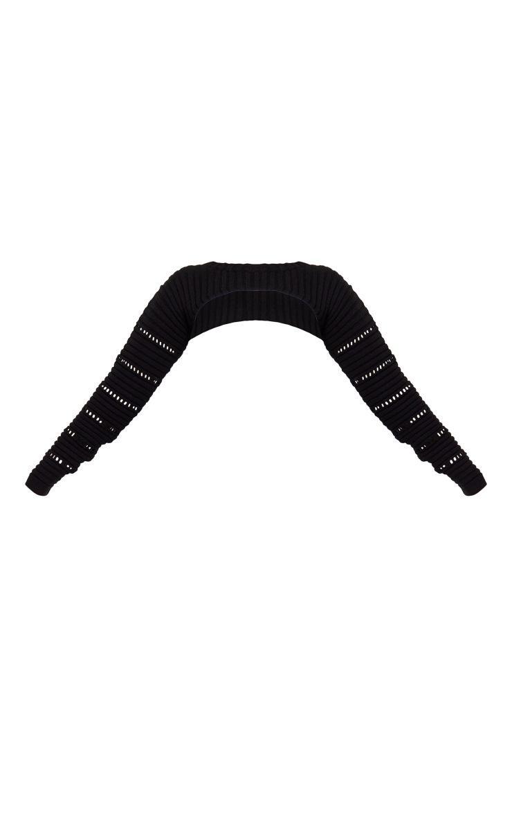 Black Thick Rib Knit Sleeves Product Image