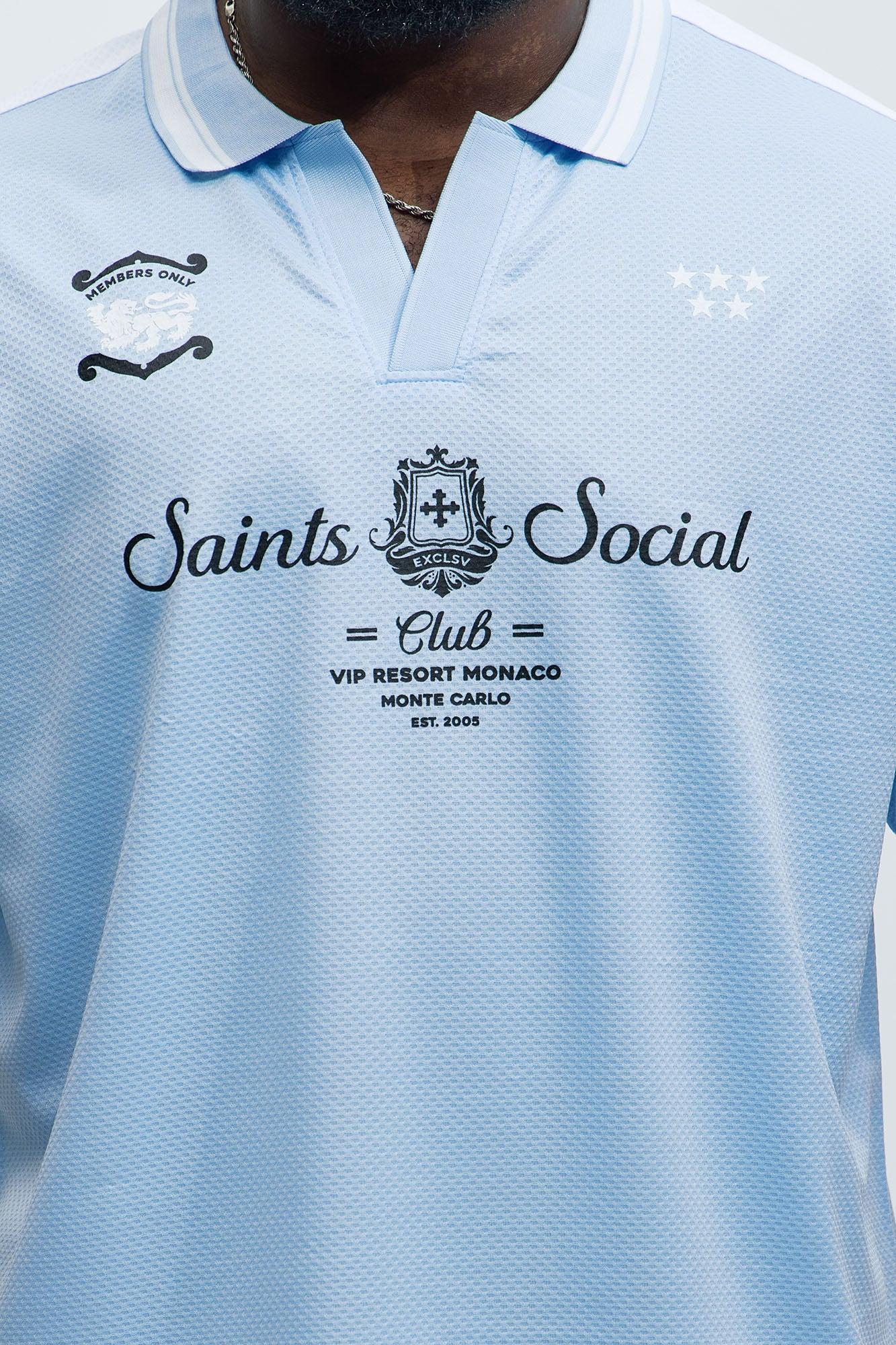 Saints Social Johnny Collar Soccer Jersey - Blue Product Image