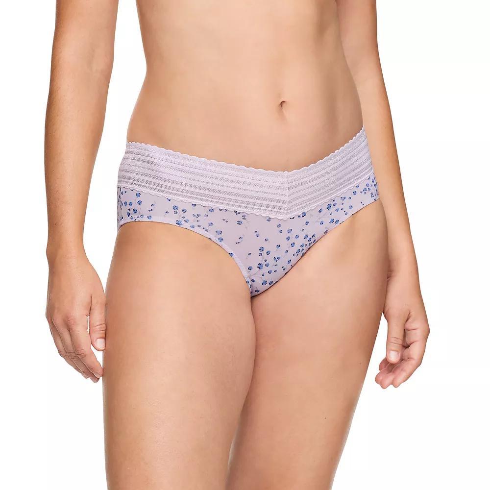 Warners No Pinching, No Problems® Dig-Free Comfort Waist with Lace Microfiber Hipster 5609J, Women's, Size: XXL, Orchid Hush Floral Product Image