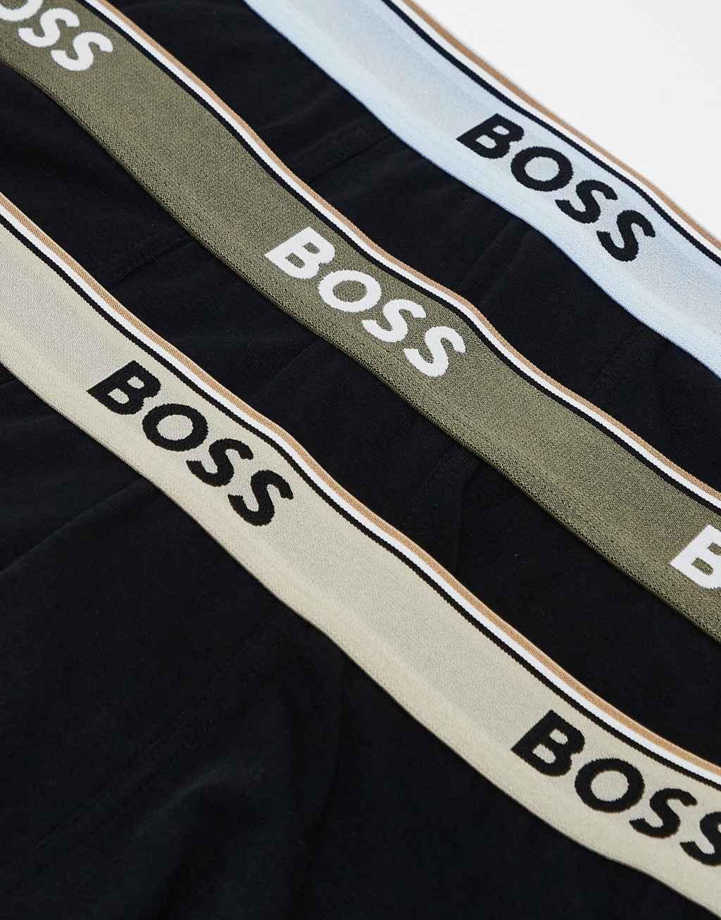 BOSS Bodywear Power 3 pack logo waistband briefs in black Product Image