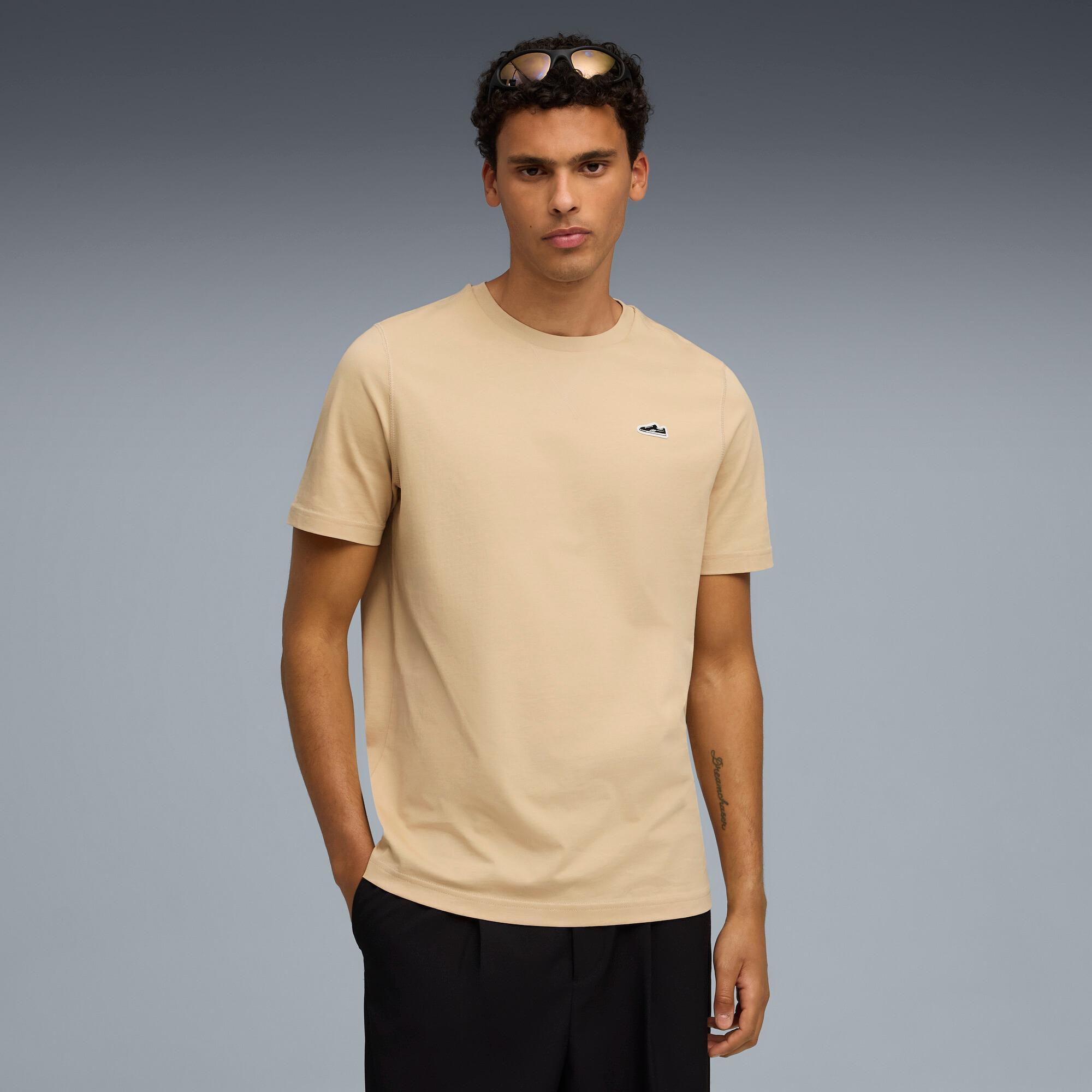 WARDROBE ESSENTIALS Suede Logo Men's Tee Product Image