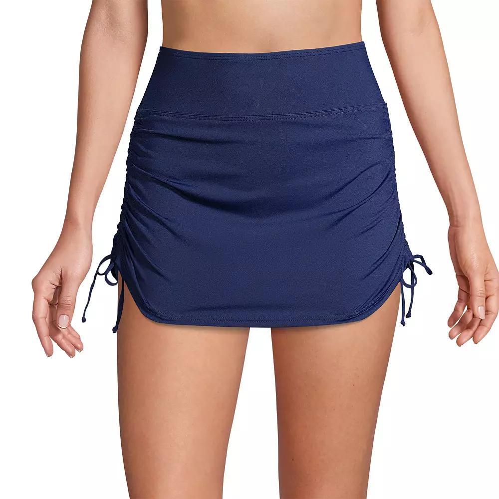 Women's Lands' End Tummy Control UPF 50 Ruched-Side Swim Skirt, Size: 4, Island Green Product Image