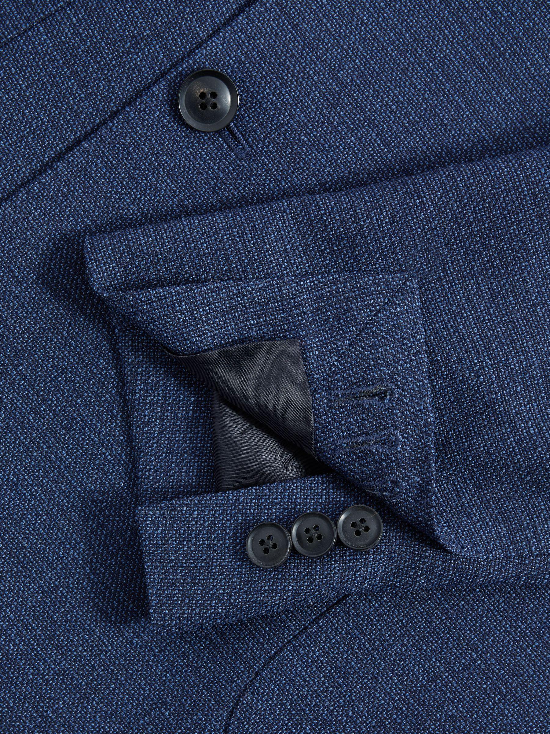 Wool Blend Double Breasted Blazer in Indigo Product Image