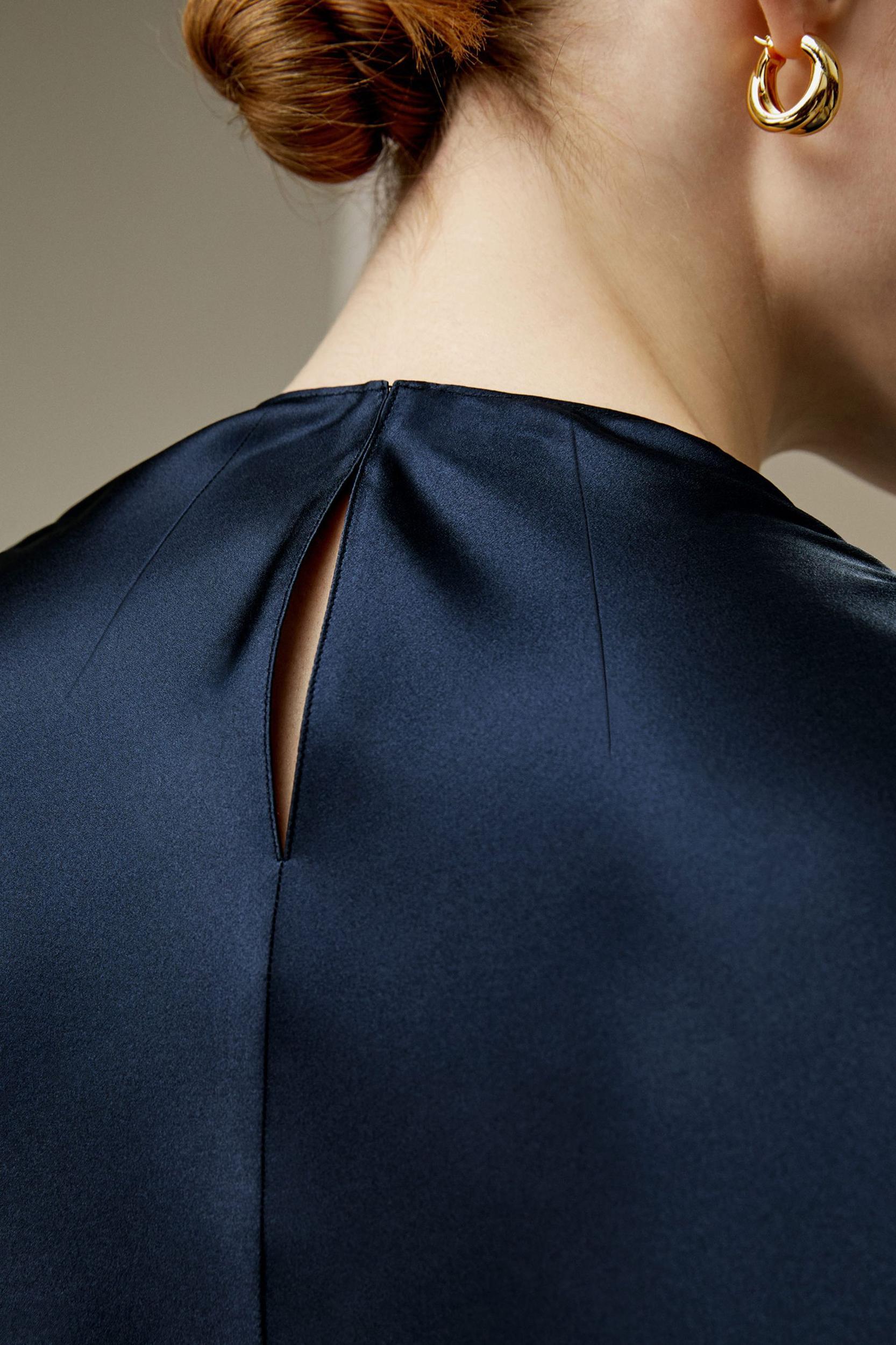 Oblique Wave Silk Blouse Product Image