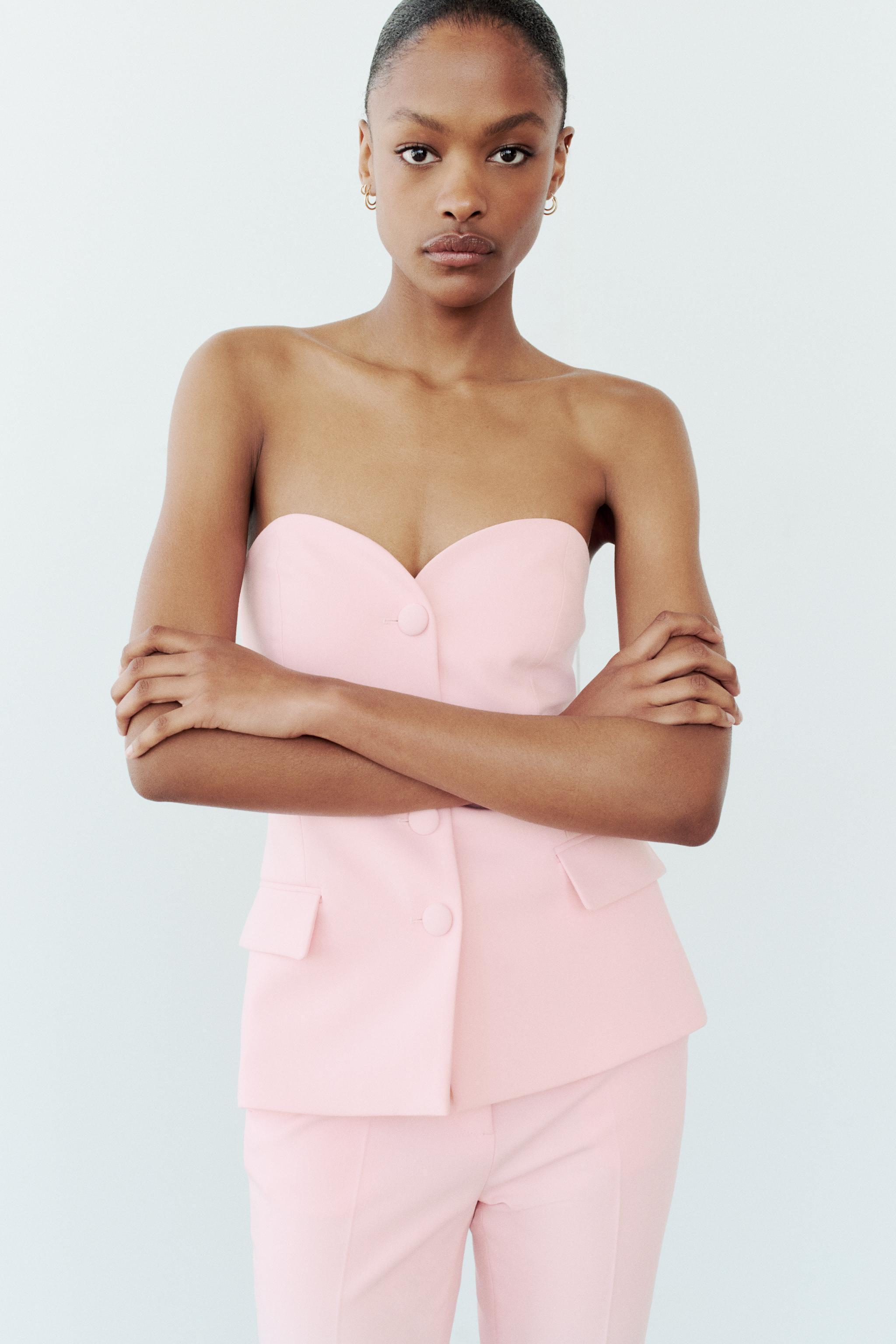 LINED BUTTON BUSTIER TOP Product Image