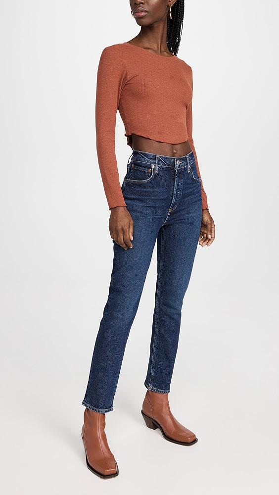 AGOLDE Riley Long High Rise Straight Jeans | Shopbop Product Image