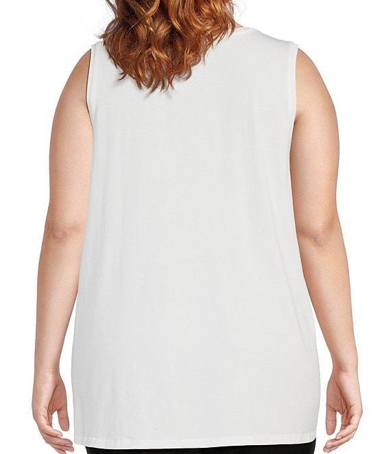 Eileen Fisher Plus Size Lightweight Tencel Jersey Crew Neck Tank Product Image