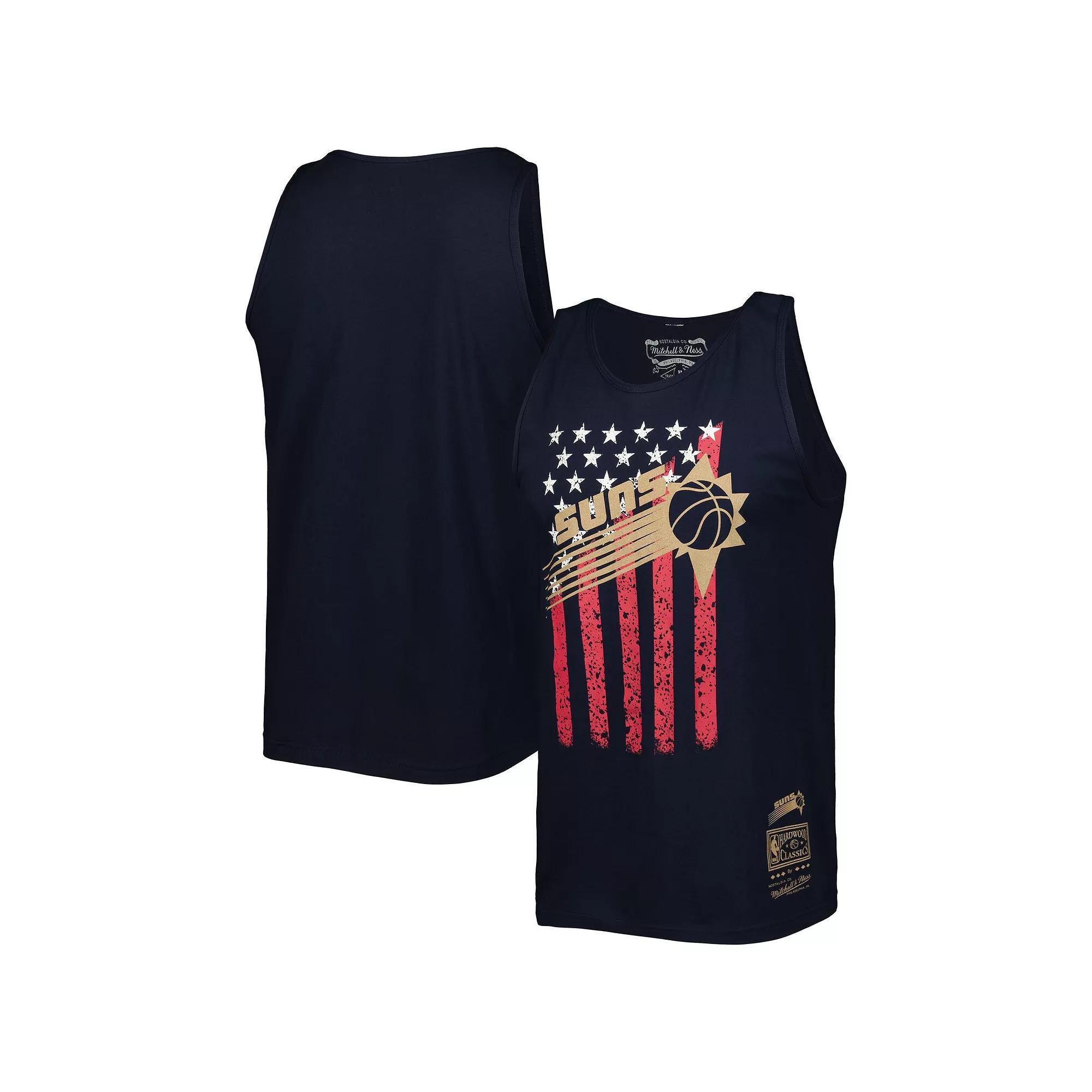 Men's Mitchell & Ness Navy Phoenix Suns Hardwood Classics Americana Stars and Stripes Tank Top, Size: Medium, Phx Blue Product Image