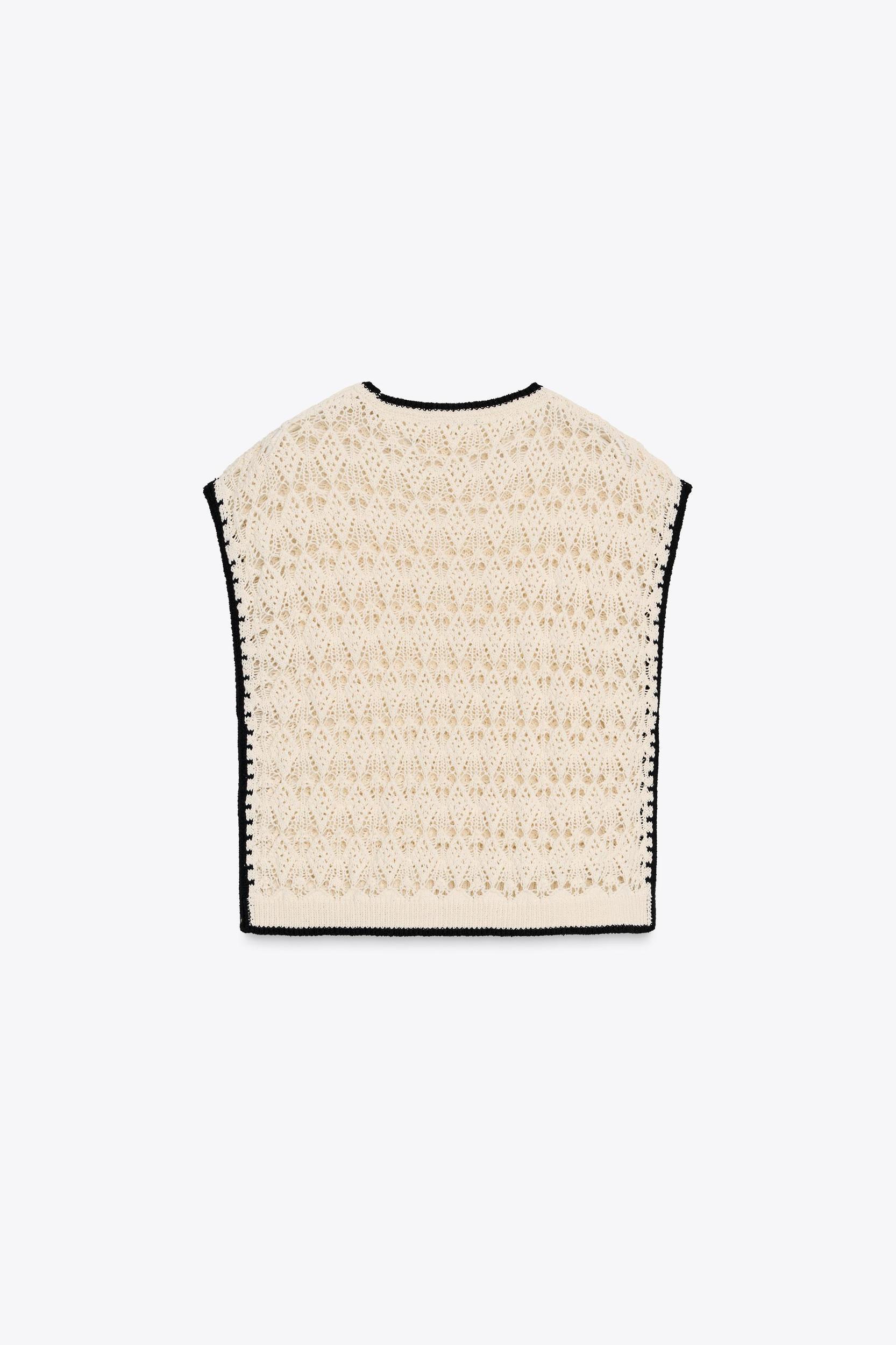 POINTELLE KNIT VEST Product Image